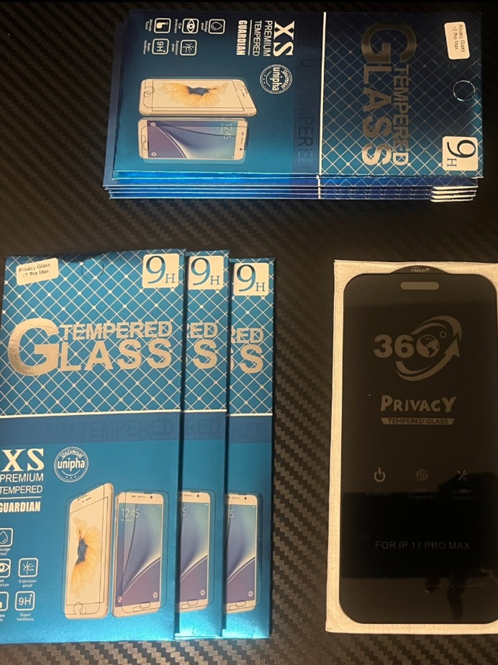 Privacy Tempered Glass Screen Protector for iPhone 17 Pro Max - Black